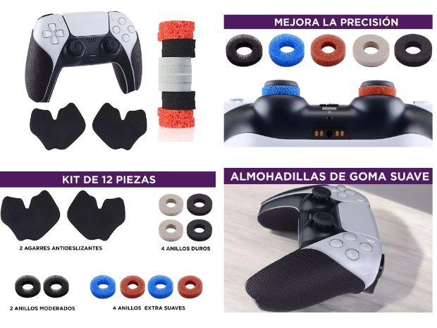 &uu FUNDA SILICONA JOYSTICK PS5 KIT 12 EN 1 (5060)